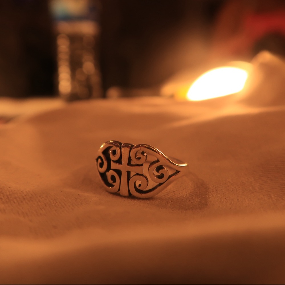 James Avery Scroll Cross Ring Silver - image 3